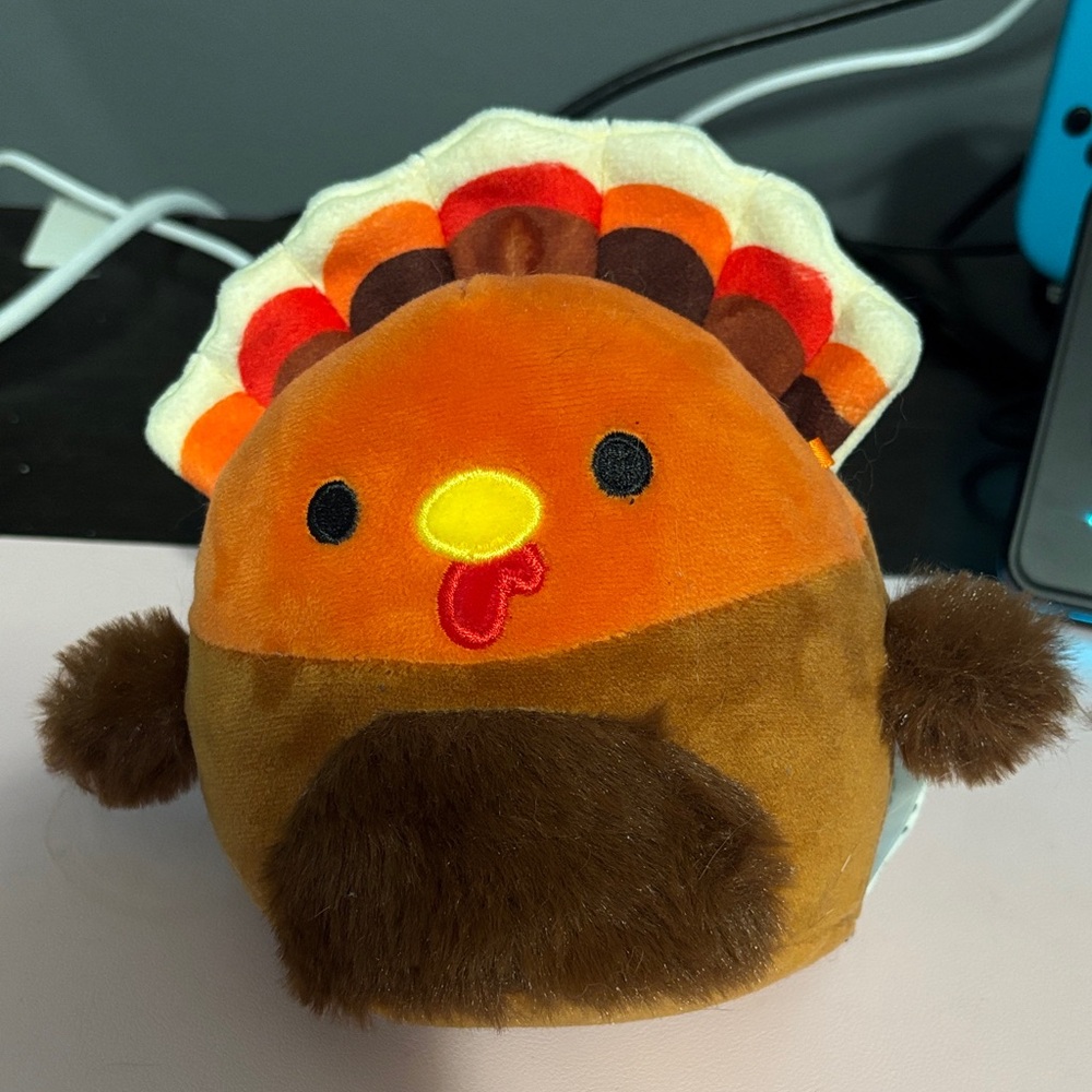 Squishmallows Orange and Brown Turkey Stuffed Animal